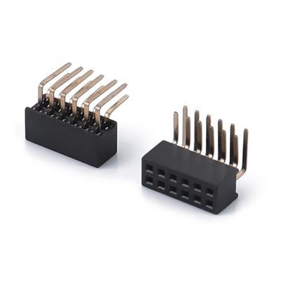 1.0 Weibliche Kopfhügel Dip Doppelreihe Gerade PA6T Schwarz 2pin-100pin Board To Board Steckverbinder