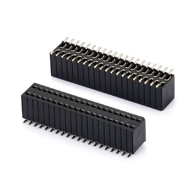 1.0 Weibliche Kopfhügel Dip Doppelreihe Gerade PA6T Schwarz 2pin-100pin Board To Board Steckverbinder