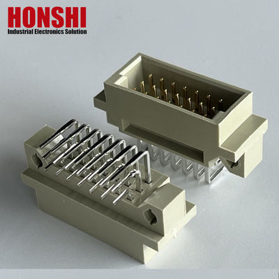 Rechte Winkel-PCB 128 Pin DIN 41612 Euro weibliche Verbindung mit Board Lock Pbt Grau