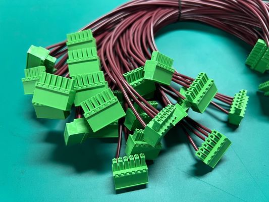 OEM Kabellänge Industriemaschine 5,08 mm Klemmenblock Grün Kabel- und Kabelbaum-Baugruppe 0,5 m 1 m 100 % Prüfung Inspektion