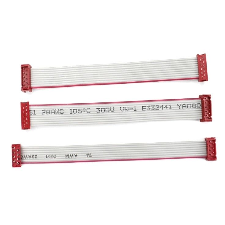 8 Pin 10 Pin Männliches Flachkabel-Assembly IDC Bandkabel Rot Mikro-Match-Anschluss