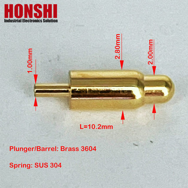 Dia 2,8 mm Männlicher Pogo-Pin-Anschluss Länge 10,2 mm Dip-Typ Federbelastete Pogo-Pins