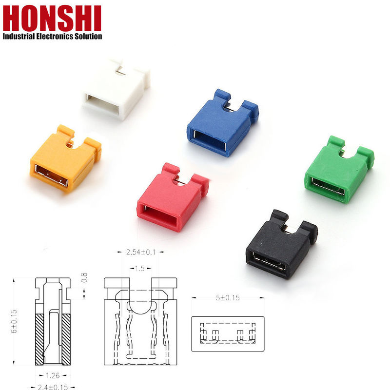 Automobil Mini Jumper Connector Board to Board Weibliche Steckdose 1,27mm 2mm 2,54mm Pitch Schwarz Rot Gelb mit Ni Plating