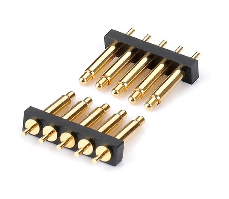 2.54mm Pitch Männlich 5-Pin-PCB-Anschluss Federladen Pogo-Anschluss Dip-Typ