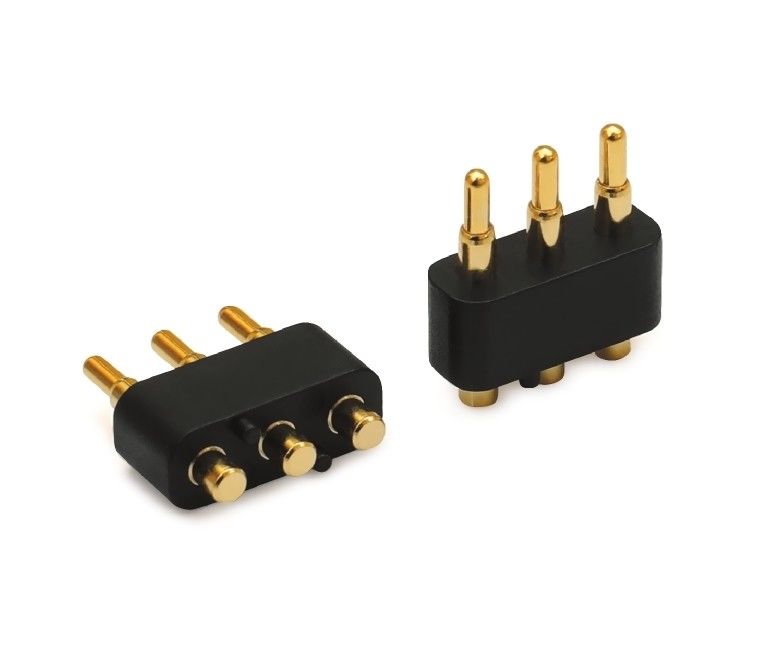 3.0mm Abstand 3pins Goldbeschichtet SMT Typ Automotive Messing Pogo Pin Connector für PCB