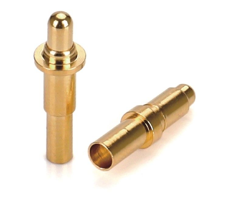Männliche Lötmaschine 9,5 mm Pogo Pin Connector Messing 3,2 mm Hochfederladen Goldplattiert