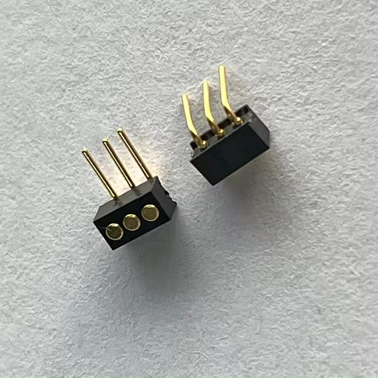 1.27mm 3pinniger Rechtswinkel Dip-Typ Messing-Flügelladung Magnetischer Pogo-Pin-Anschluss