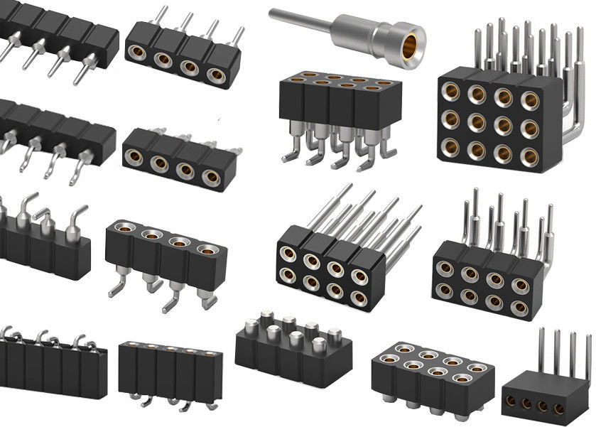 Zweifache PCB-Runde-Pin-Kopfverbindung Maschinelle weibliche Kopfverbindung 1,27 mm 2,0 mm 2,54 mm