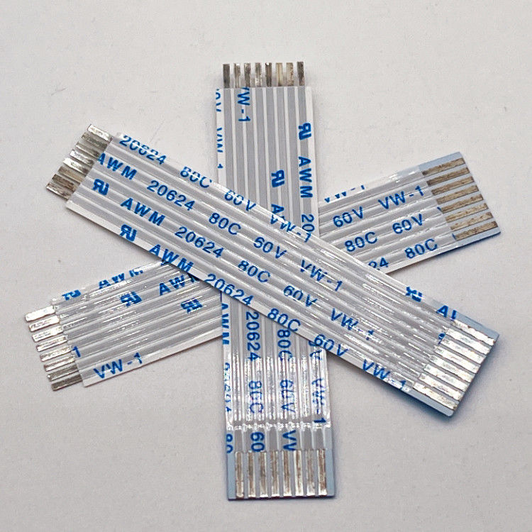 UL20624 1,25mm 8Pin FFC-Bandkabel 80C 60V 100mm Band Flexibles Flachkabel