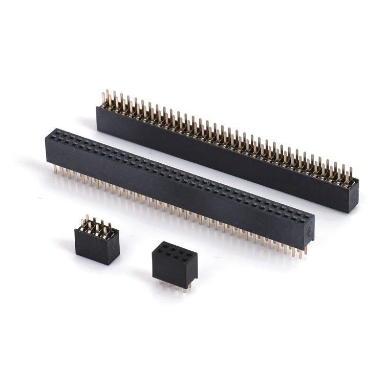 1.0 Weibliche Kopfhügel Dip Doppelreihe Gerade PA6T Schwarz 2pin-100pin Board To Board Steckverbinder