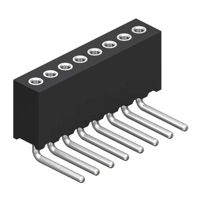 1.27mm Maschinengefertigte weibliche Kopfzeile H4.1 Runde Einzelreihe Rechteckspin Kopfzeile weibliche