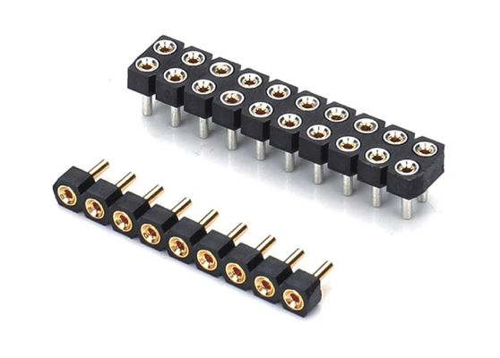 2.0mm Verarbeitete runde weibliche Nadel Kopfhörer Verbindung Doppelreihe PCB H2.8mm 7.4mm